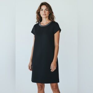 MADEWELL A-Shaped Cut Dress w/Leather Collar Size S